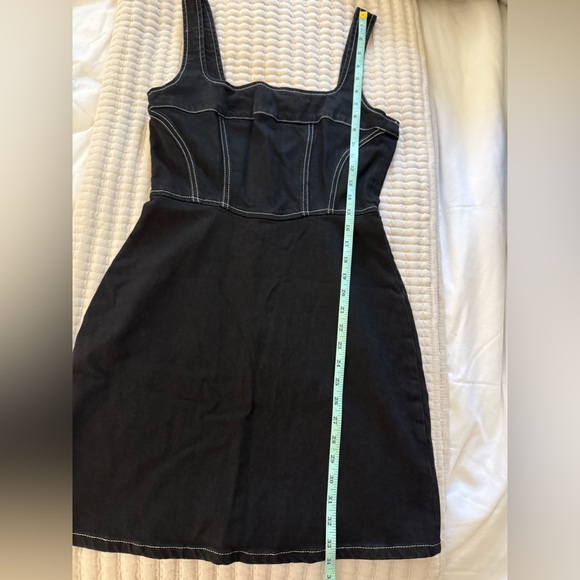 Reformation Davies Bustier Denim Dress in Black - 8 - Picture 9 of 11